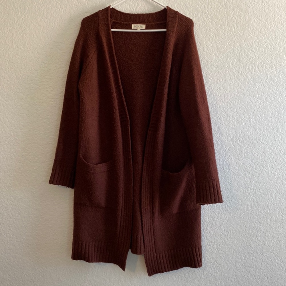 Roolee Brown Open Long Cardigan Size Small